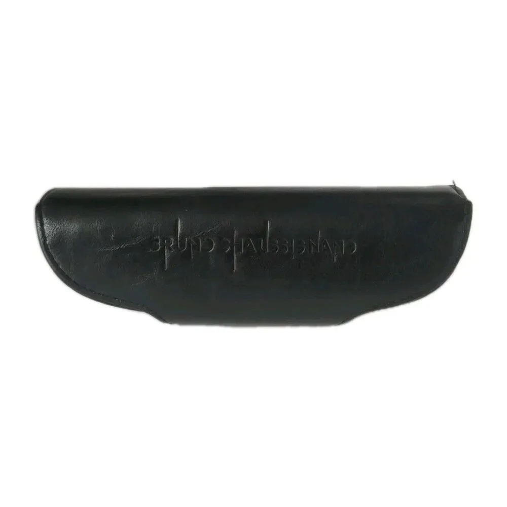 Bruno Chaussignand Eyewear Eyeglass Hard Case Zipper Closure Faux Leather Black